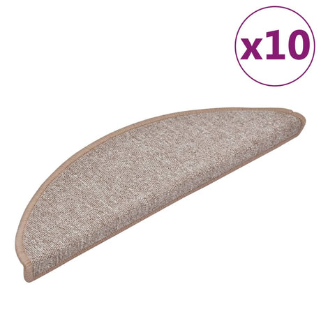 Vidaxl Stair Mats 10 St 56x17x3 cm lysebrun halvkugle