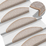 Vidaxl Stair Mats 10 St 56x17x3 cm lysebrun halvkugle