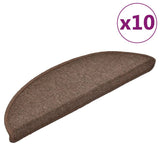 VidaXL trappemåtter 10 stk 56x17x3 cm kaffebrun halvrund