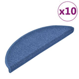 Vidaxx trappemåtter 10 stk 56x17x3 cm blå halvrund