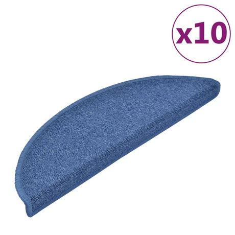 Vidaxx trappemåtter 10 stk 56x17x3 cm blå halvrund