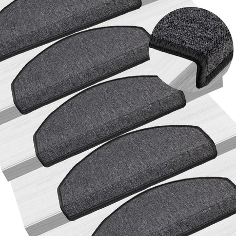 Vidaxl Stair Mats 10 St 65x24x4 cm Anthracite Halvisphere stor