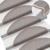 Vidaxl Stair Mats 10 St 65x24x4 cm lysebrun halvkugle stor
