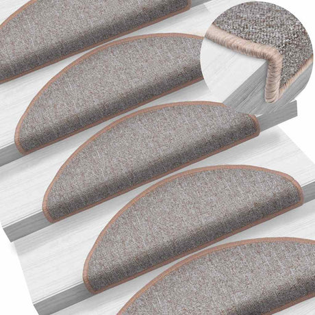 Vidaxl Stair Mats 10 St 65x24x4 cm lysebrun halvkugle stor