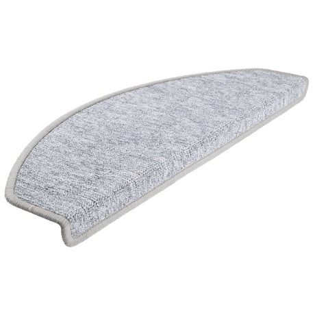Vidaxl Stair Mats 10 St 65x24x4 cm lysegrå semi -runde store