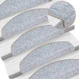 Vidaxl Stair Mats 10 St 65x24x4 cm lysegrå semi -runde store