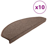 Vidaxl Stair Mats 10 stk 65x24x4 cm kaffebrun halvrund store
