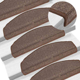 Vidaxl Stair Mats 10 stk 65x24x4 cm kaffebrun halvrund store