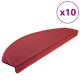 Vidaxx trappemåtter 10 stk 65x24x4 cm rød halvrund stor