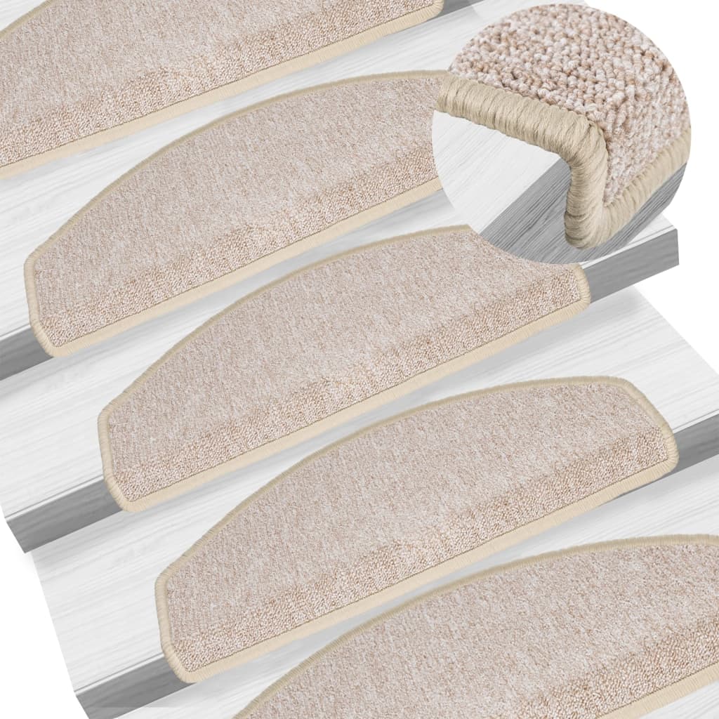 Vidaxl trapmatten 10 st 65x24x4 cm taupe halfrond groot