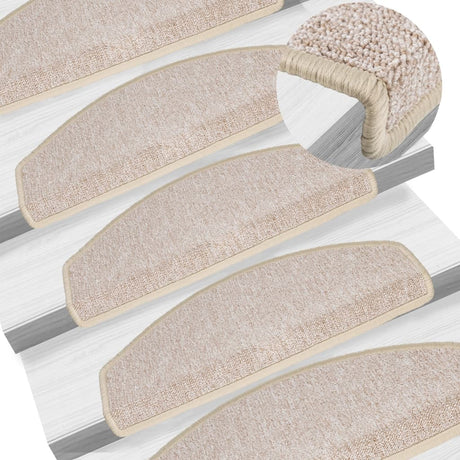 Vidaxl trapmatten 10 st 65x24x4 cm taupe halfrond groot