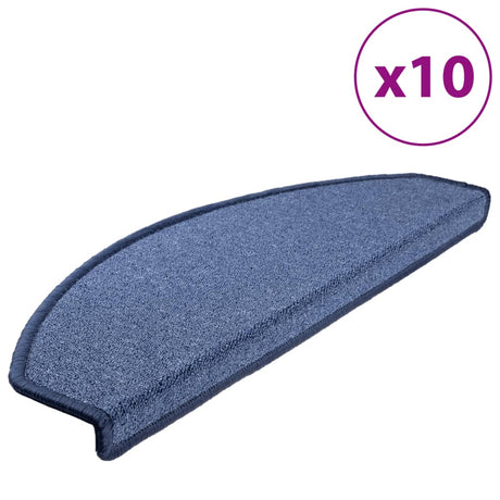 Vidaxx trappemåtter 10 stk 65x24x4 cm blå halvrund stor