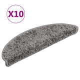 Vidaxx trappemåtter 10 stk 56x17x3 cm grå halvrunde