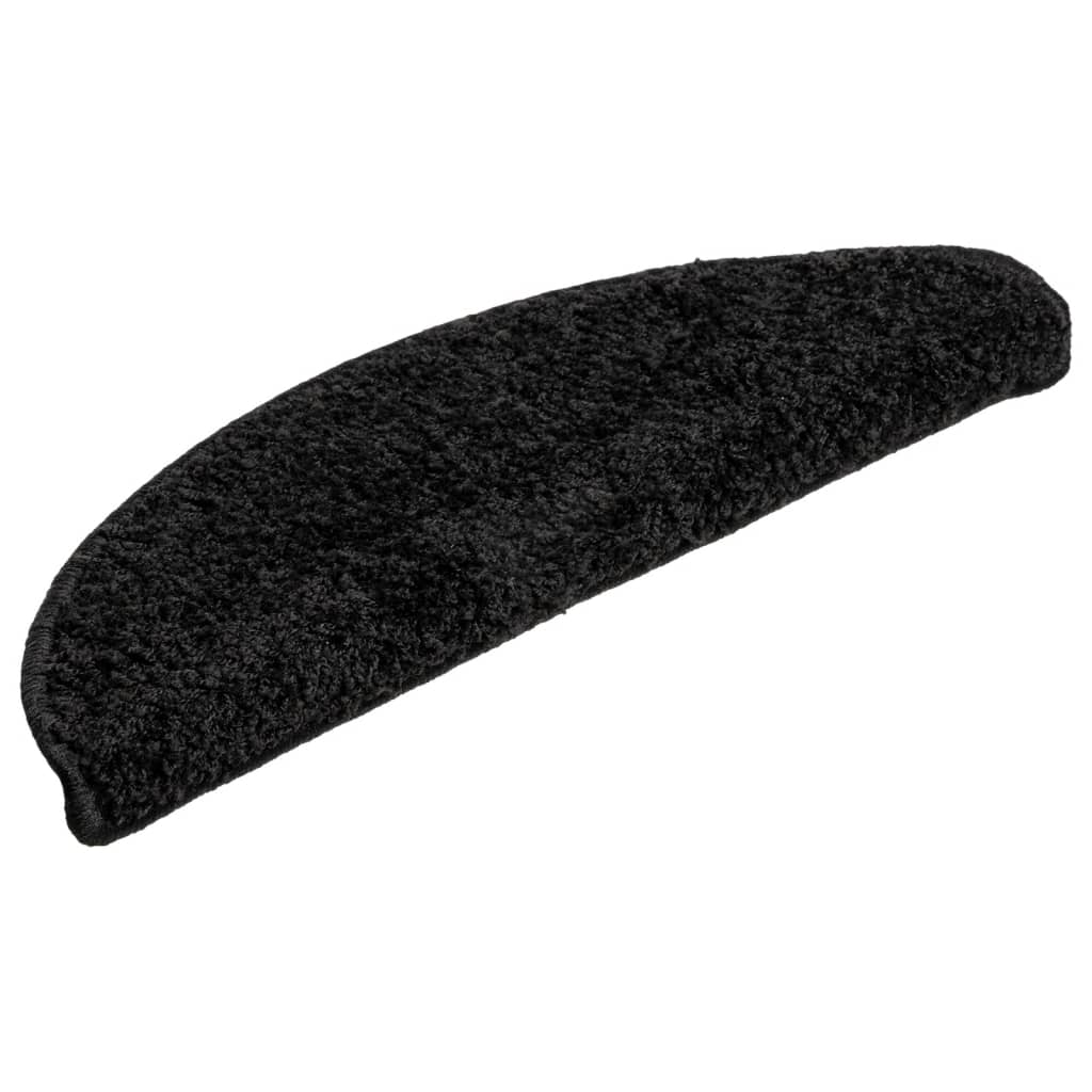 Vidaxx trappemåtter 10 stk 56x17x3 cm sorte halvrunde