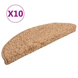 Vidaxx trappemåtter 10 stk 56x17x3 cm beige halvrunde