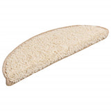 VidaXL trappemåtter 10 stk 56x17x3 cm creme halvrunde