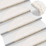 Vidaxx trappemåtter 10 stk 56x17x3 cm hvide halvrunde