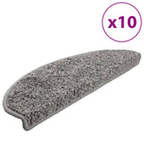 Vidaxl Stair Mats 10 St 65x21x4 cm grå semi -runde store