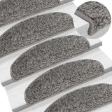 Vidaxl Stair Mats 10 St 65x21x4 cm grå semi -runde store