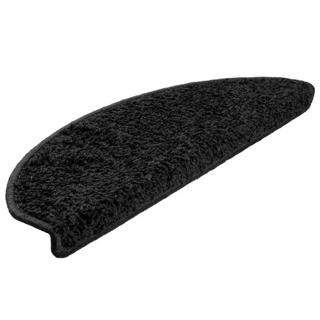 Vidaxl Stair Mats 10 St 65x21x4 cm sort semi -runde store