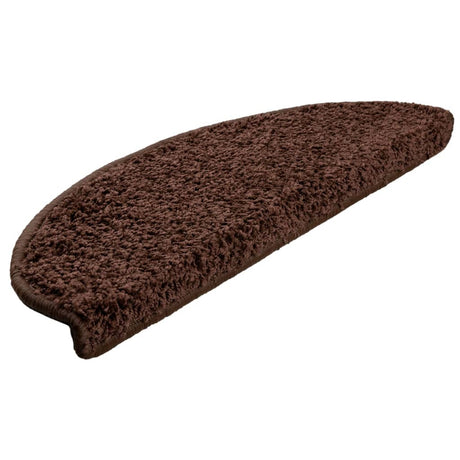 VidaXL trappemåtter 10 stk 65x21x4 cm brun halvrund stor