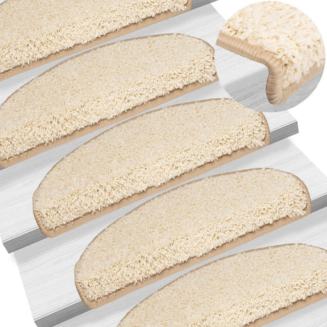 Vidaxl Stair Mats 10 St 65x21x4 cm crème halvlunde stor stor