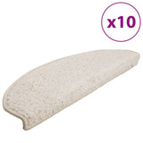 VidaXL trappemåtter 10 stk 65x21x4 cm hvid halvrund stor