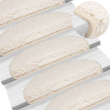 VidaXL trappemåtter 10 stk 65x21x4 cm hvid halvrund stor