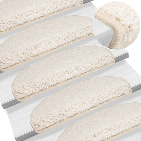 VidaXL trappemåtter 10 stk 65x21x4 cm hvid halvrund stor