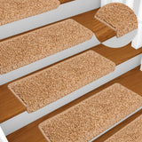 Vidaxx trappemåtter 10 stk 65x21x4 cm beige rektangulær kant