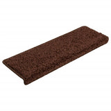 VidaXL trappemåtter 10 stk 65x21x4 cm brun rektangulær kant