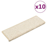 VidaXL trappemåtter 10 stk 65x21x4 cm hvid rektangulær kant