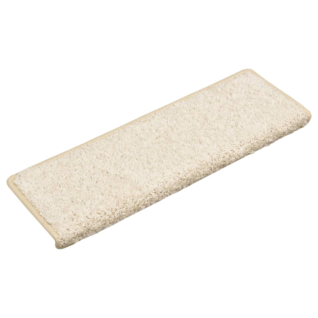 VidaXL trappemåtter 10 stk 65x21x4 cm hvid rektangulær kant