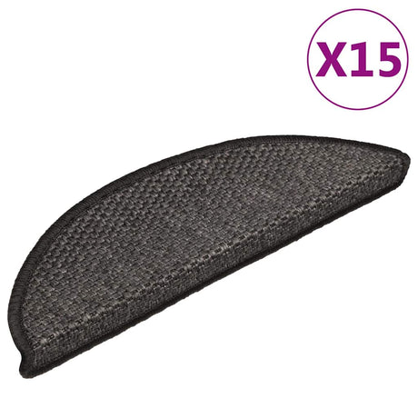 Vidaxl-trapper selvklæbende 15. sisal-look 56x17x3cm Antracitfarve