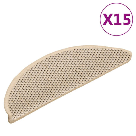 Vidaxl Stair Mats Selvklæbende 15 St. Sisal Look 56x17x3 cm Berber