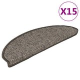VidaXL trappemåtter selvklæbende 15 stk sisal look 65x21x4 cm grå-beige