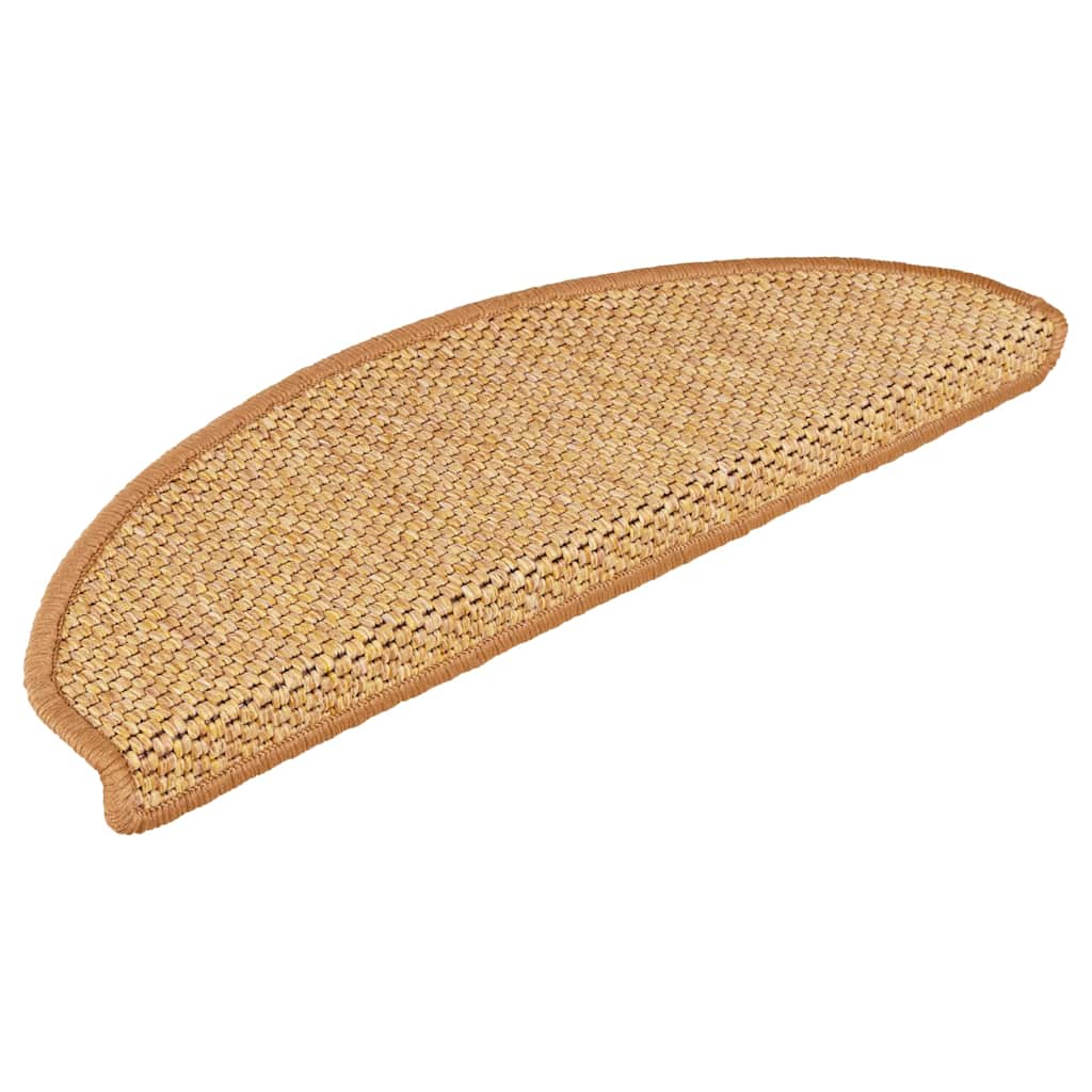 Vidaxl Stair Mats Selvklæbende 15 St. Sisal Look 65x21x4 cm Sisal farvet