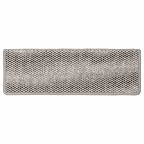 Vidaxl Stair Mats Selvklæbende 15 St. Sisal Look 65x21x4cm sølvfarvet