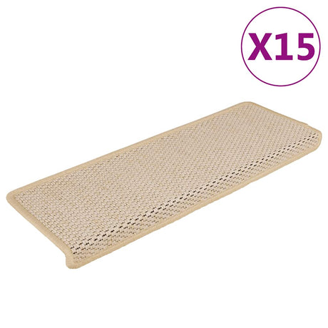 VidaXL trappemåtter selvklæbende 15 stk sisal look 65x21x4 cm berber