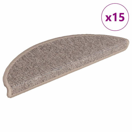 VidaXL trappemåtter 15 stk 56x17x3 cm mørk beige halvcirkelformet