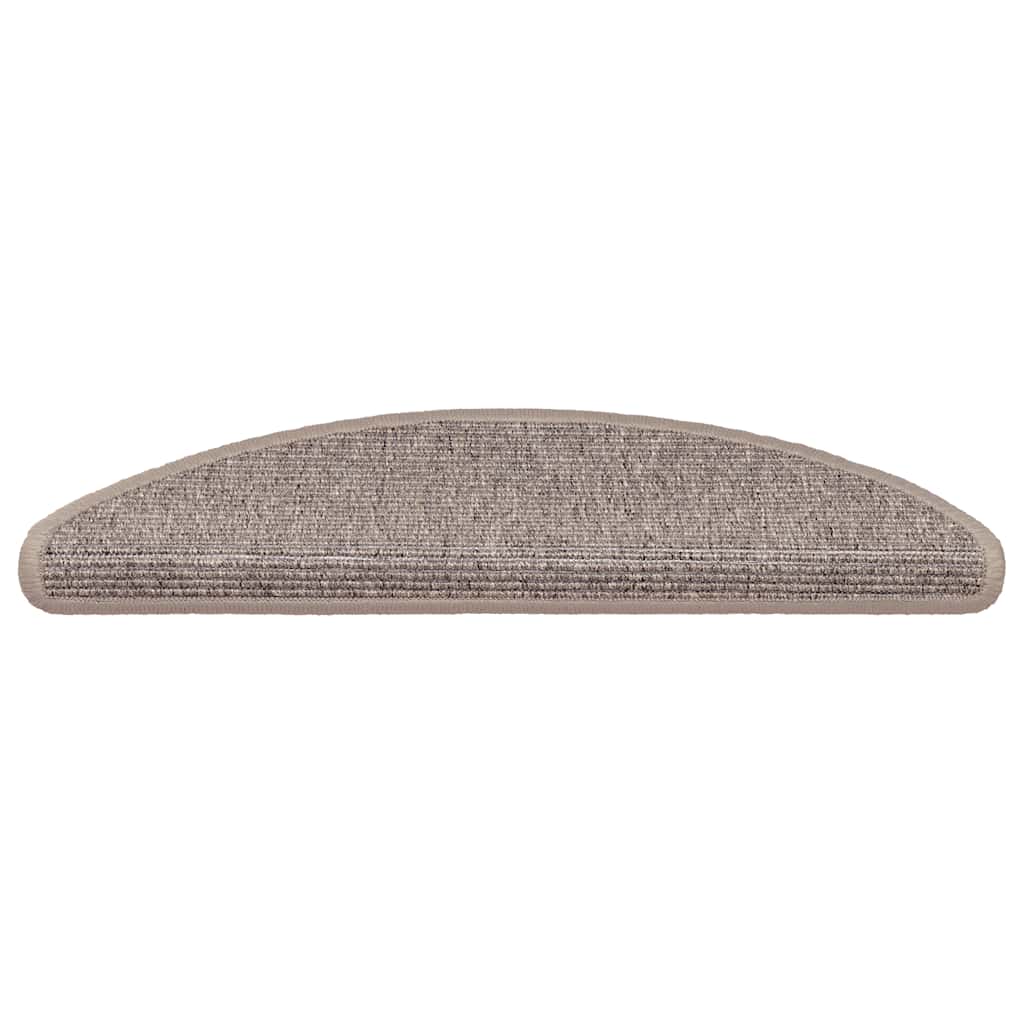VidaXL trappemåtter 15 stk 56x17x3 cm mørk beige halvcirkelformet