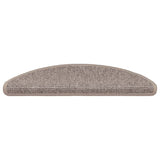 VidaXL trappemåtter 15 stk 56x17x3 cm mørk beige halvcirkelformet