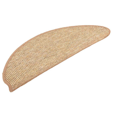Vidaxl Stair Mats 15 St 56x17x3 cm lysebrun halvkugle