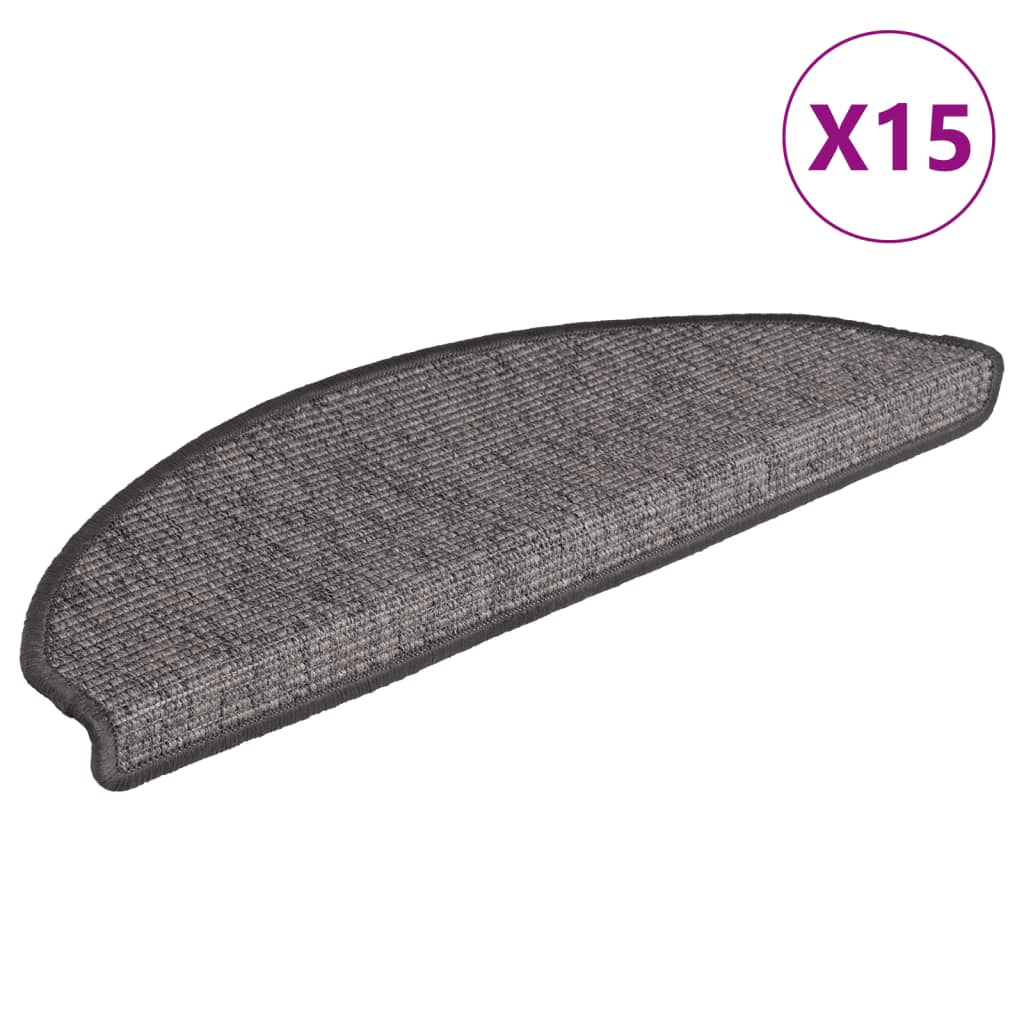Vidaxl Stair Mats 15 St 65x21x4 cm beige og grå halvkugle stor