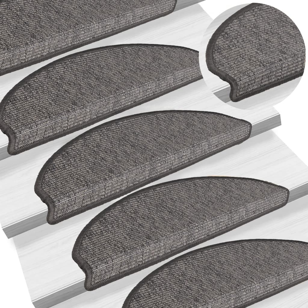 Vidaxl Stair Mats 15 St 65x21x4 cm beige og grå halvkugle stor