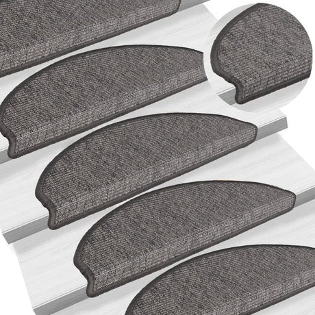 Vidaxl Stair Mats 15 St 65x21x4 cm beige og grå halvkugle stor