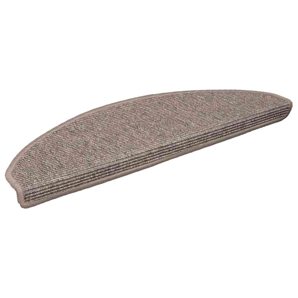 Vidaxx trappemåtter 15 stk 65x21x4 cm mørk beige halvcirkelformet stor