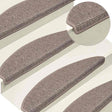 Vidaxx trappemåtter 15 stk 65x21x4 cm mørk beige halvcirkelformet stor