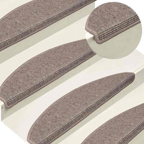 Vidaxx trappemåtter 15 stk 65x21x4 cm mørk beige halvcirkelformet stor