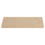 Vidaxx trappemåtter 15 stk 65x21x4 cm lys beige med rektangulær kant